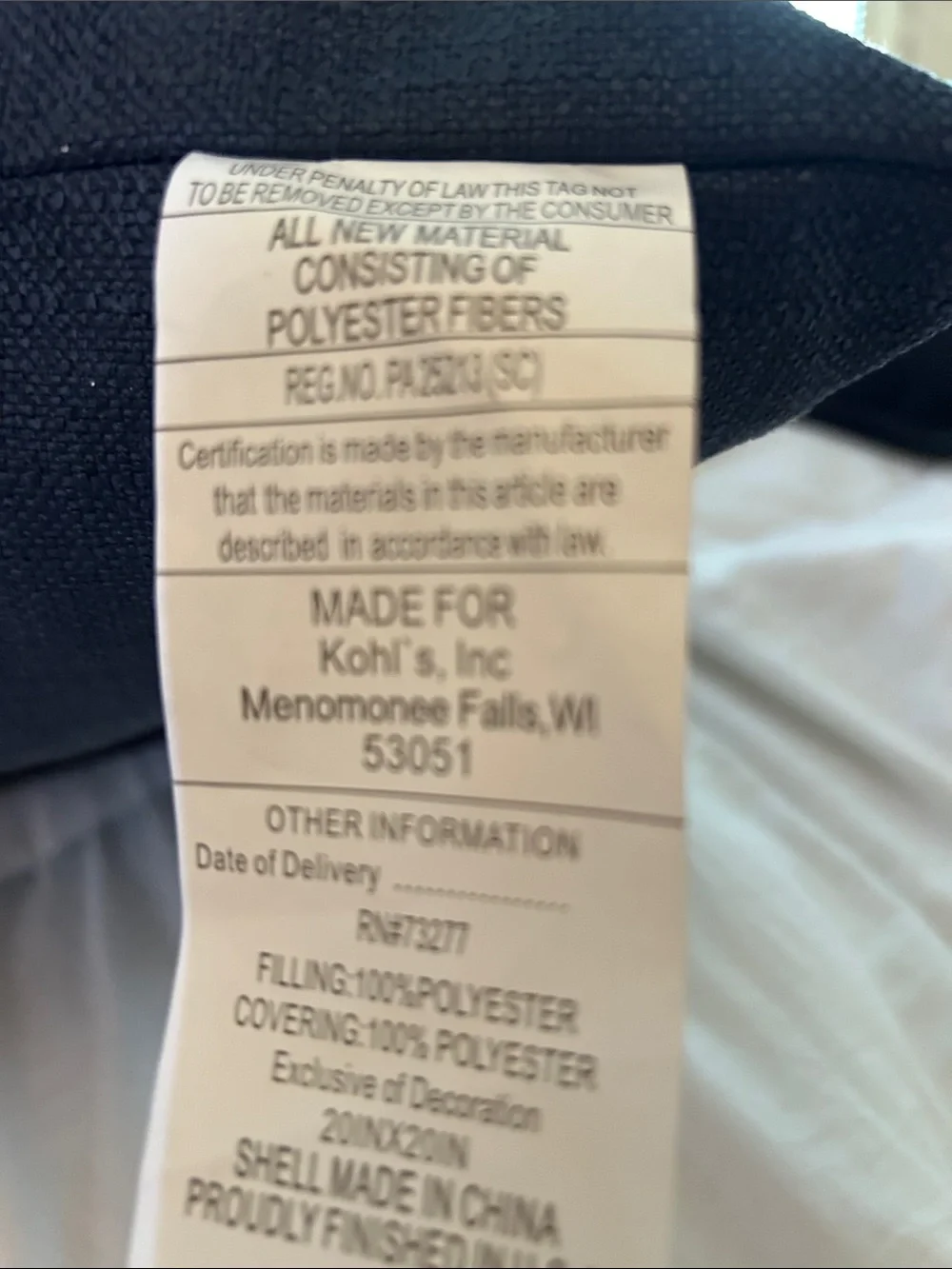 Sonoma Navy Textured Accent Pillow NWT